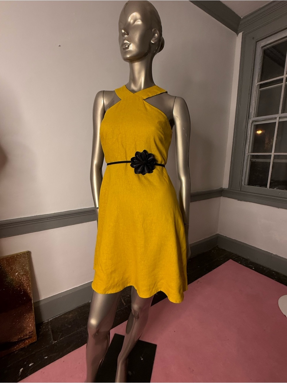 Women's Ann Taylor Factory Yellow Halter Mini Dress Size 2